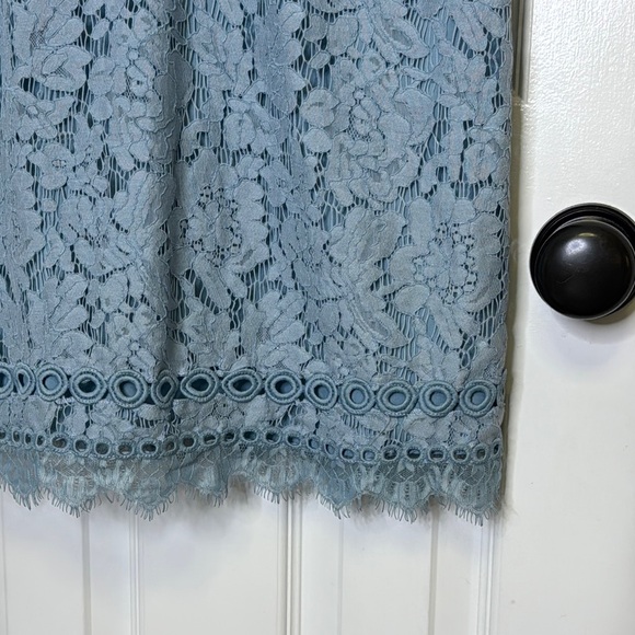 SAYLOR Blue Sheath Mini Dress with Plunge Neckline - Picture 6 of 13